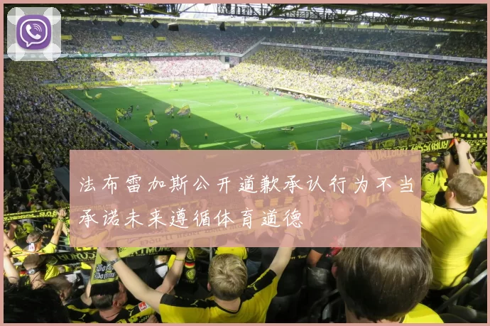 法布雷加斯公开道歉承认行为不当承诺未来遵循体育道德